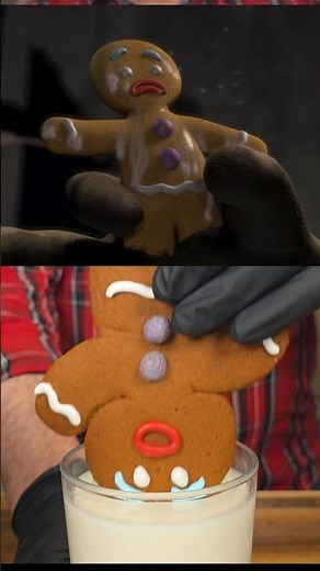 Gingy's Milk Dunk Meltdown Frosting First Aid Fix-Up!🍪 #shorts #gingerbread #christmas #shrek