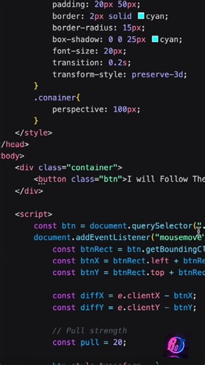 What if a button had real gravity? Watch this - the button actually falls toward your cursor.