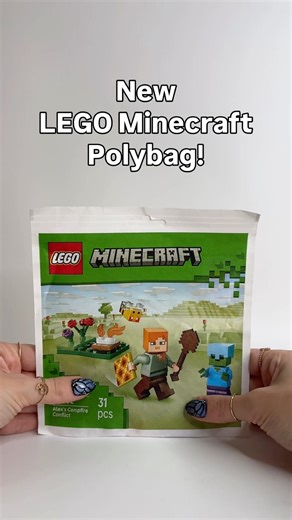New LEGO Minecraft Polybag Alex‘s Campfire Conflict 🔥 🐝 #newlego #legopolybag #legominecraft