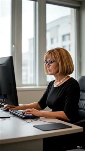 A woman typing on a computer