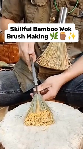 Crafting a Bamboo Brush the Traditional Way 🪵✨ #bamboo #brush #kitchen #crafts #crafting #craftsmanship | Everlyn Benedicto