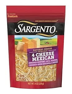 Sargento Natural 4 Cheese Mexican Shredded Cheese, Fine Cut, 8 oz