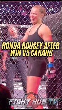 Ronda Rousey IMMEDIATELY after submission win vs Carano!