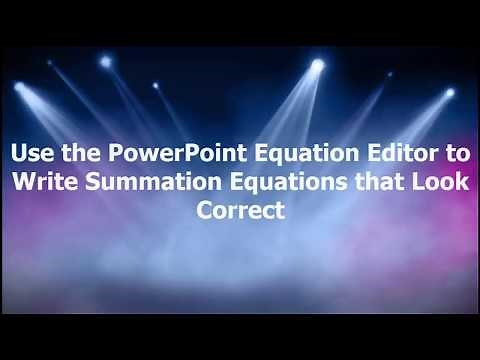 Correct Summation Equations in PowerPoint