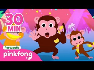 Macaquinho Bananas e mais Músicas Animais | +Completo | Pinkfong, Bebê Tubarão!Canções para Crianças