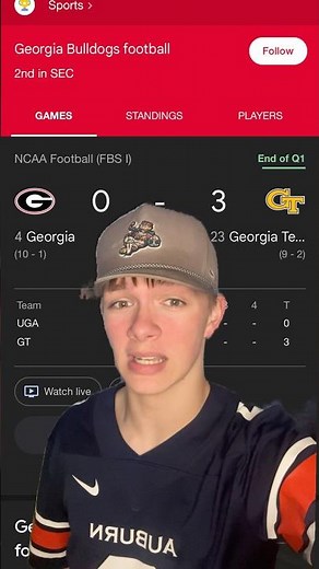 Georgia vs GTech 1st Quarter Report #cfb#football#rivalry