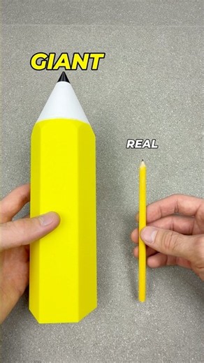 3D Printed Giant Pencil vs Real ✍️ #3dprinting