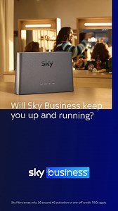If your connection drops, our automatic 4G backup kicks in. So, you and your business can rely on always-on internet, or get £25 credit with our Stay Connected Guarantee. | Sky | Facebook