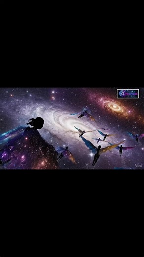 Ethereal angels drifting through a radiant galaxy 🌌😇 Translucent stardust wings glowing in neon blue, deep purple, and molten gold ✨💫 A surreal, cinematic dream of celestial scale, light, and silence