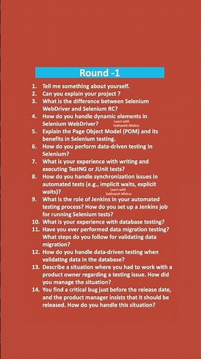 2025 - IBM Interview Questions for QA Automation Engineers