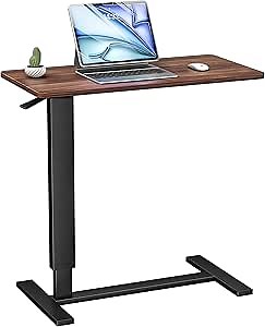 Overbed Bedside Table with Wheels, Adjustable Hospital Over Bed Table, Rolling Laptop Table, Medical Bed Side Table