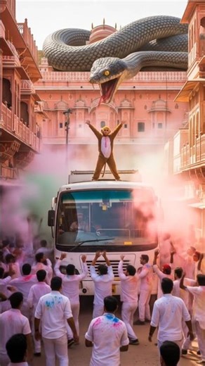 Mythological Showdown: Python vs Monkey 😭 #ai #story #viral