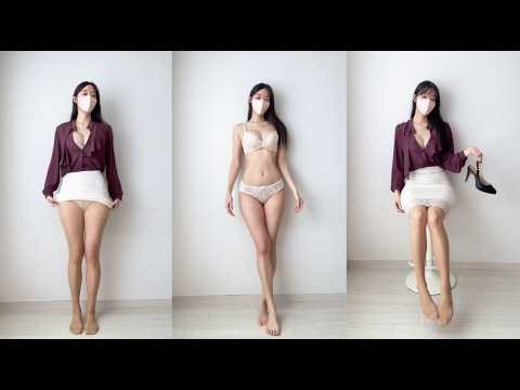 (4K 세로 룩북 ) 오피스룩 이블린 / 살색스타킹과 하이힐 룩북 영상 / Korean Model Stockings Lookbook 韓国人モデルのストッキングルックブック 💕
