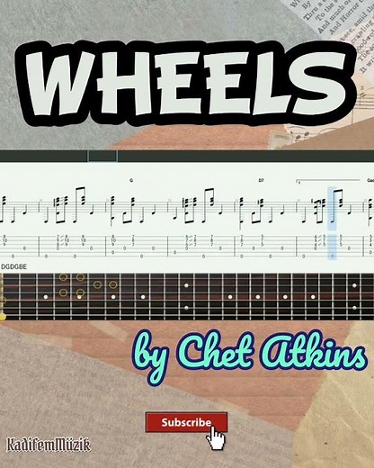 Best part of Wheels by Chet Atkins Easy Fingerstyle Guitar Tutorial Tabs