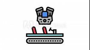 engine installing car animated color icon. engine installing car sign. isolated on white background Stock Video