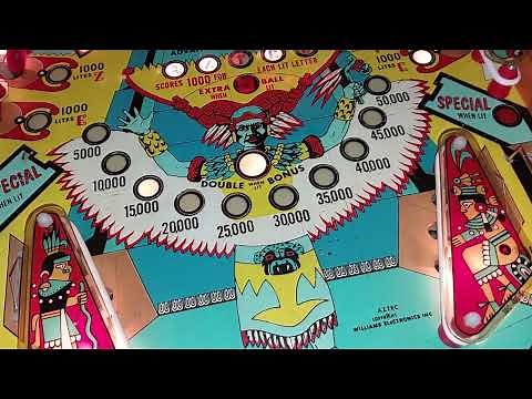 AZTEC EM pinball from Williams released 1976 in gameplay
