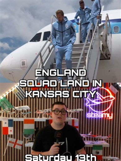 England team lands in Kansas City on Airbus A320