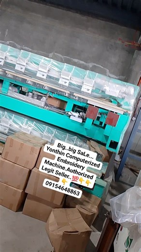 Yonthin 12-Heads 9-Needles Computerized Embroidery Machine All unit are 2025 modeL.. A high-performance multi-head embroidery machine designed for mass production. It features 12 heads with 9 needles each, allowing multi-color embroidery on various fabrics. Built with advanced computerized control, smooth operation, and precise stitching for professional-quality designs. Ideal for uniforms, shirts, and large-scale embroidery businesses. We have sold over 300 units and counting..Luzon Visayas and