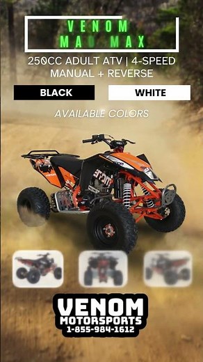 Venom MadMax | 250cc ATV | Sports ATV | Racing | 4 Speed | Raptor | venommotorsportscanada.com