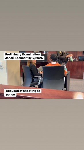 Janari Spencer, the man accused of opening fire on Muskegon Township police, was back in court today for a scheduled preliminary examination — but the hearing did not go forward. The judge rescheduled the exam and ordered Spencer to undergo a psychiatric evaluation before the case can continue. Spencer was captured in Grand Haven after a multi-agency manhunt and was located just minutes from the Michigan State Police post. From courtroom observation today, it was clear Spencer may need mental he