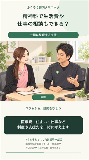 精神科で生活費や仕事の相談もできる？｜ふくろう先生に聞いてみよう