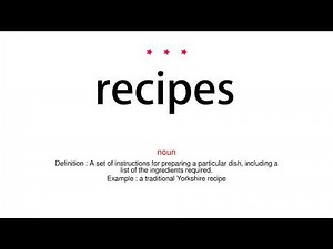 How to pronounce recipes - Vocab Today