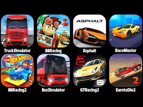Race Master 3D,Truck Simulator,Asphalt 9,Beach Buggy Racing 2,Bus Simulator Ultimate,GT Racing 2