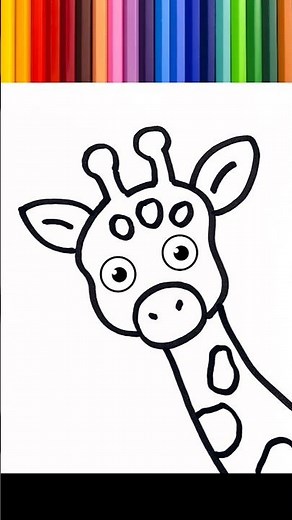 🌈 Drawing, painting, and coloring a giraffe for kids | nursery rhyme.⭐#185