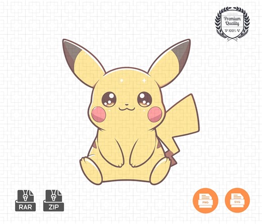 Cute Pikachu PNG, Pokemon Clipart, Transparent Background (digital Download) - Etsy