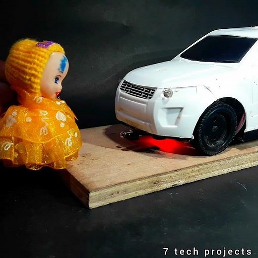 car modification / human detect head light flash / motion sensor project for school students