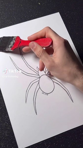 Stained Art with Black: Spider Neon Technique for Halloween Fun!