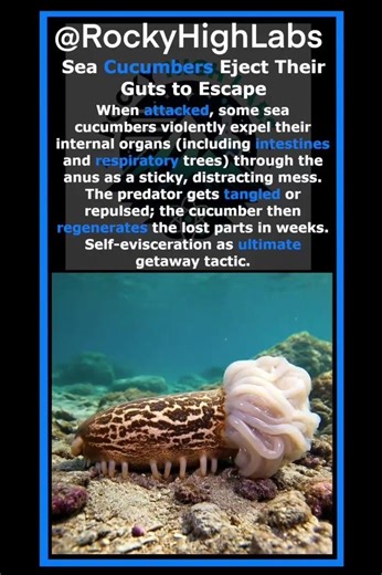 Sea Cucumbers Eject Their Guts to Escape #ScienceFacts #DidYouKnow #STEM #ScienceShorts #MindBlown