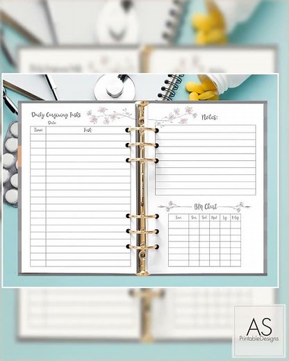 Caregiver Checklist & BM Chart Printable: Home Health Care Daily Log