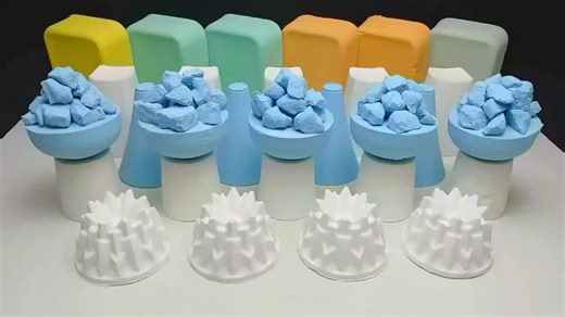 Crunchy Baking Soda ASMR with Pastel Colors