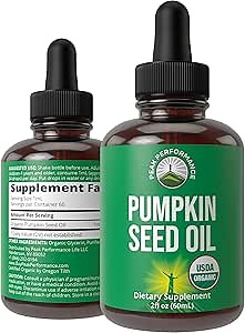 Pumpkin Seed Oil. USDA Organic Vegan Liquid Drops Extract For Women and Men. Supplement For Hair Growth, Skin Health, UT, Prostate Support. Zero Sugar, Gluten Free. Take Orally No Capsules