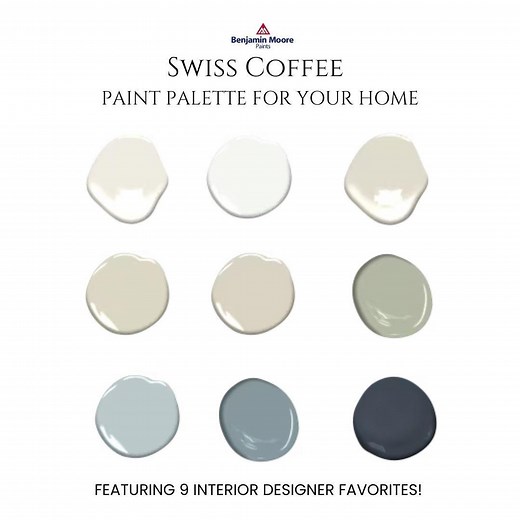 Benjamin Moore Swiss Coffee Paint Palette: 9 Coordinating Colors (PDF) - Etsy