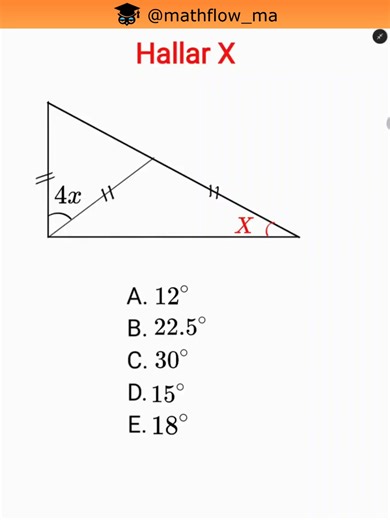 Ejercicios de Matemáticas: Triángulo de 22.5 Grados