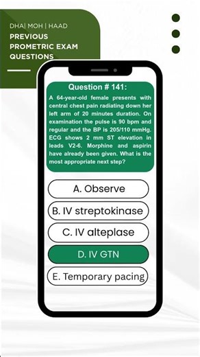 Prometric Exam Question #141 | MOH DHA HAAD DOH | For All Health Professionals 2025