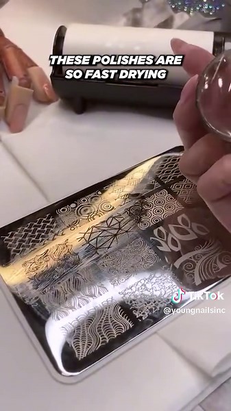 With nail stamping, it’s all about timing. If you are having trouble with it, this should help. #youngnails #nails #nailsart #fyp #foryoupage #stampingnailart #nailtips #nailtech #satisfying