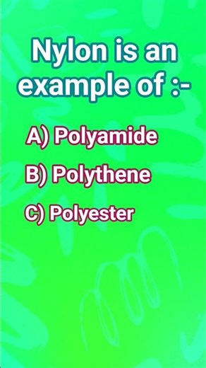 Daily chemistry quiz #shorts #chemistry #polymer #viral ❤