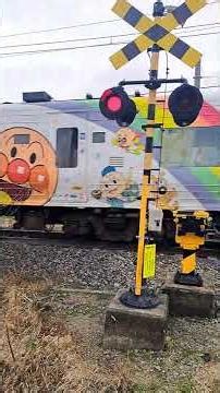 【踏切】下高野第４踏切 ８０００系アンパンマン列車 [特急]しおかぜ・いしづち１０号（JR四国 予讃線） #jr四国 #踏切 #ふみきり #電車 #アンパンマン列車 #train #railroad