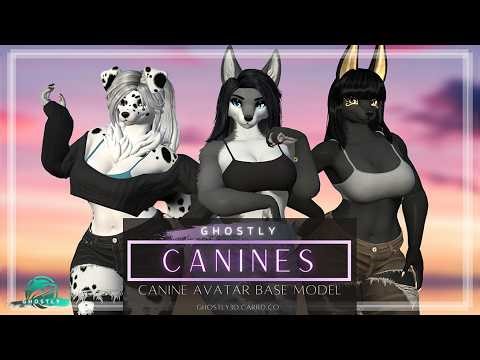 Ghostly Female Canine VRChat Avatar Showcase