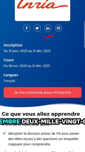421K views · 9.3K reactions | Cours gratuit “L’intelligence artificielle avec intelligence” sur FUN MOOC Disponible en français ou en anglais Certificat officiel avec QR Code à la fin 10h de formation, à ton rythme Mets “IA” en commentaire et je t’envoie le lien + le guide complet pour t’inscrire ! #FormationGratuite #IA #coursenligne | Christophine IA | Facebook