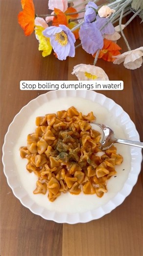 one-pot Turkish Manti 🥟no draining, full flavor! the easiest way to cook Manti one-pot recipe