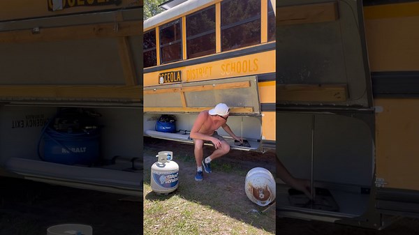 Mounting a propane rack for our #schoolbus (Ep 90, Pt 1) #diy #renovation #travel #vanlife #skoolie