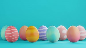 Download Happy Easter egg background animation, 4k 3d rendering for free