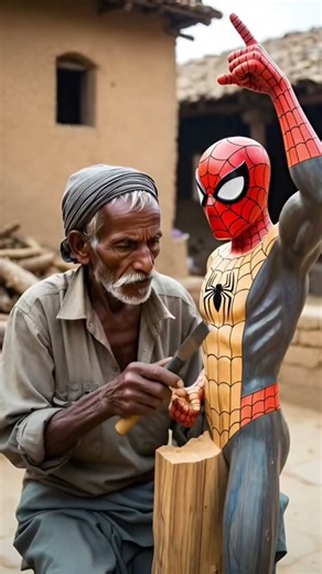 Spider Man Statue Making 🗿 #spiderman #marvel #woodwork