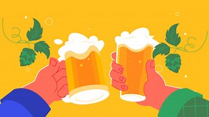 An animation of Flat background for international beer day celebration | Free Stock Video Footage