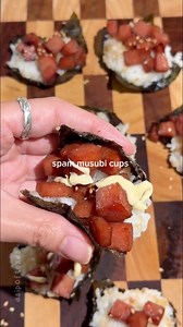 892K views · 7.6K reactions | Spam Musubi Cups Sweet soy spam, warm rice, nori, and a touch of mayo… all tucked into the cutest little cups Ingredients: Sushi rice spam Nori 1/4 cup soy sauce 2 tbsp sugar 2 tsp mirin 1/2 tbsp oyster sauce Bake in the oven at 400°F for 12-15 minutes. The full recipe will be on my blog, linked in my bio. #spam #spammusubi #easyrecipes | Asipoftexas | Facebook