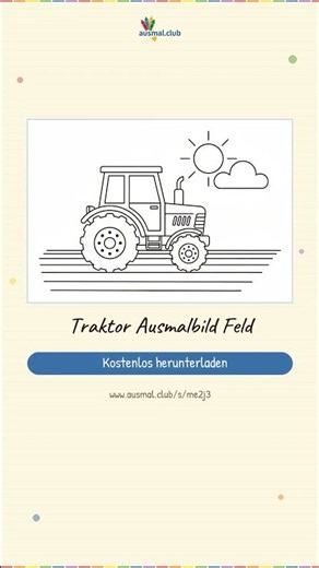 Traktor Ausmalbild Feld | Kostenlos als PDF